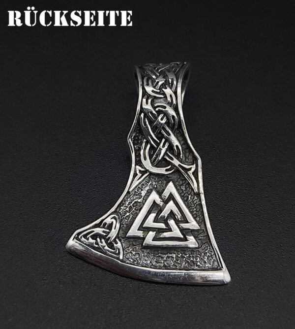 Axt Valknut Wotansknoten 9,9 Gramm Sterlingsilber 925er – Bild 5