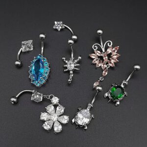 Bauchnabelpiercings versch. Motive